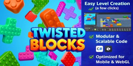 Twisted Color Block Puzzle Unity Source Code – Scalable Block Jam Template