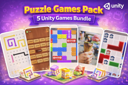Ultimate Puzzle Games Pack – 5-in-1 Premium Unity Game Bundle