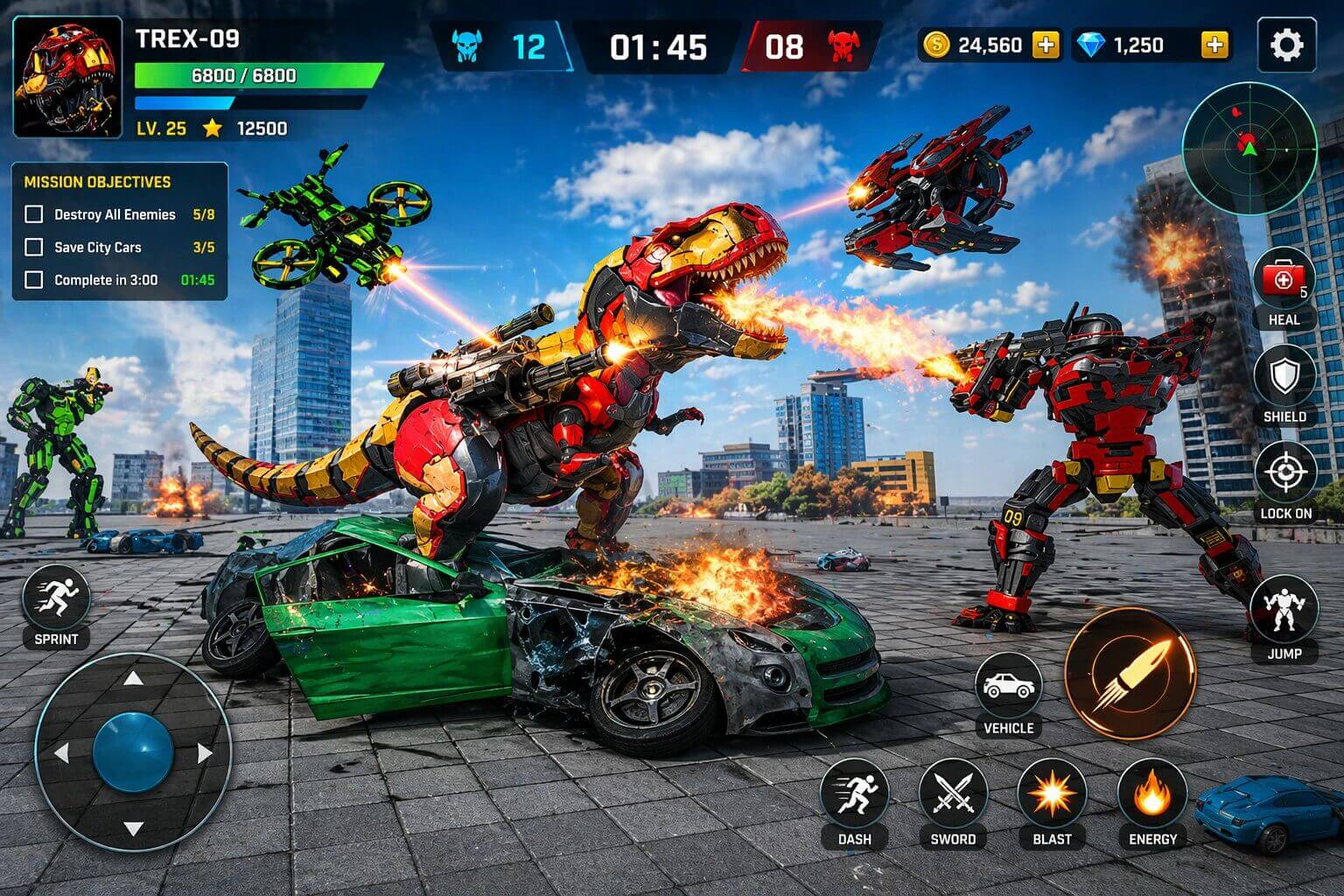 Trex Robot Transformation  Unity Game