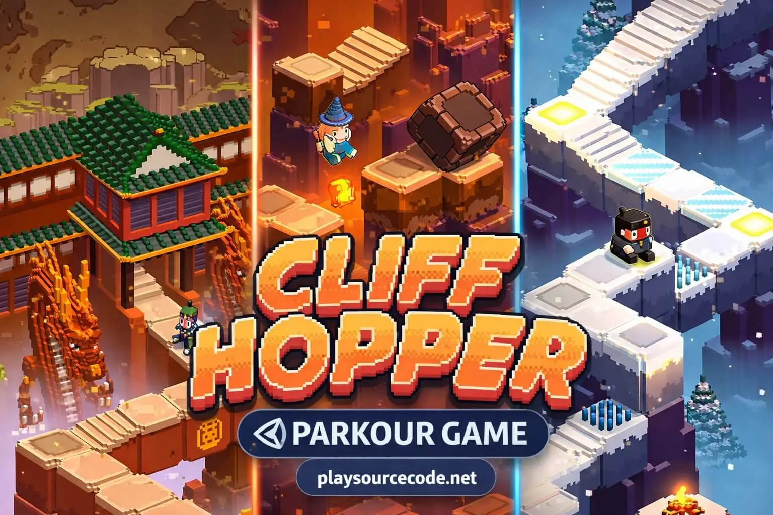 Cliff Hopper Unity完整源码逃亡跑酷躲避障碍动作手游项目