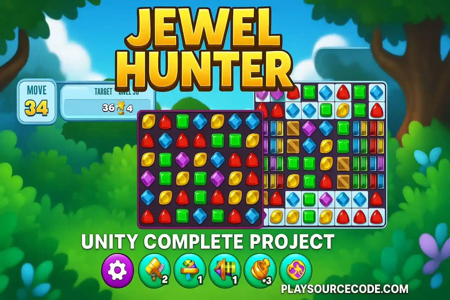 Jewel Hunter Unity完整源码三消宝石益智手游项目 - Image 8