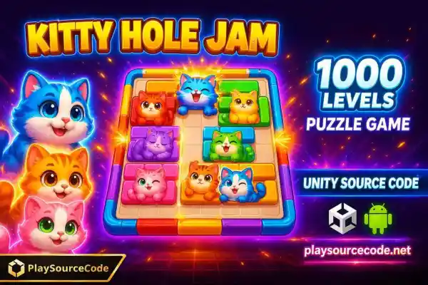 Kitty Hole Jam Unity完整源码猫咪滑块解谜益智手游项目 - Image 6