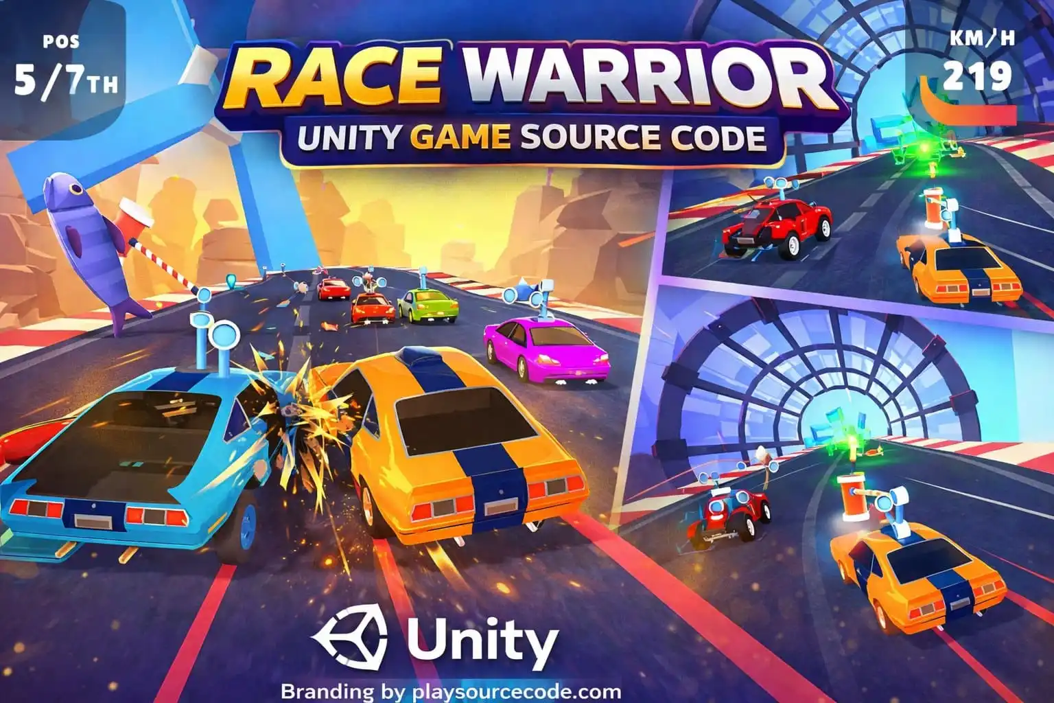 Race Warrior Unity完整源码战斗赛车生存竞速手游项目
