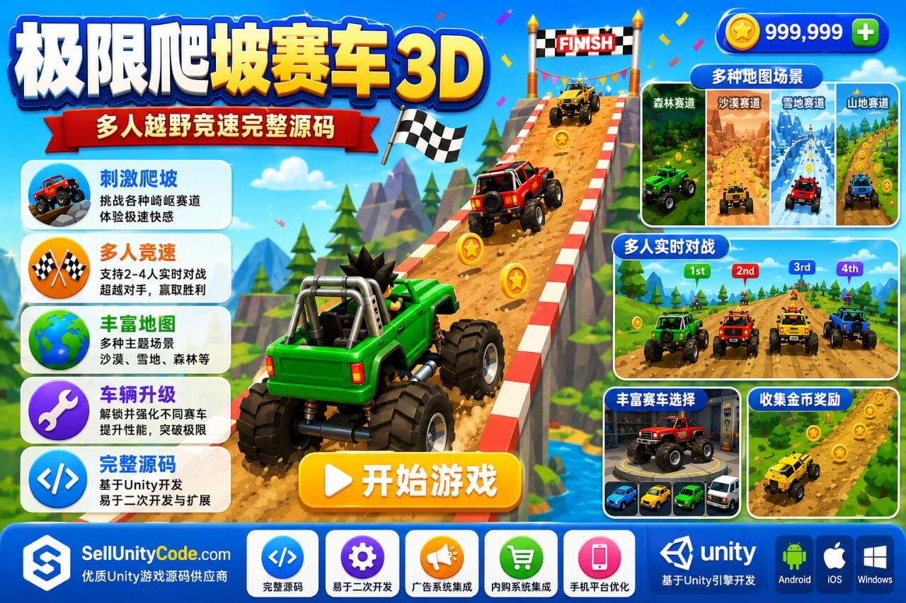Racing Empire Unity完整源码多人竞速赛车手游项目