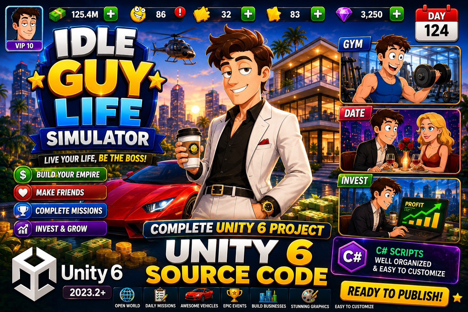 Idle Guy: Life Simulator Games Complete Unity Game And Editor