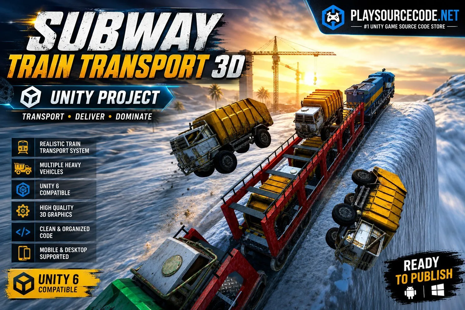 地铁火车运输驾驶模拟游戏 Unity完整源码|Subway Train Transport 3D – Unity Source Code