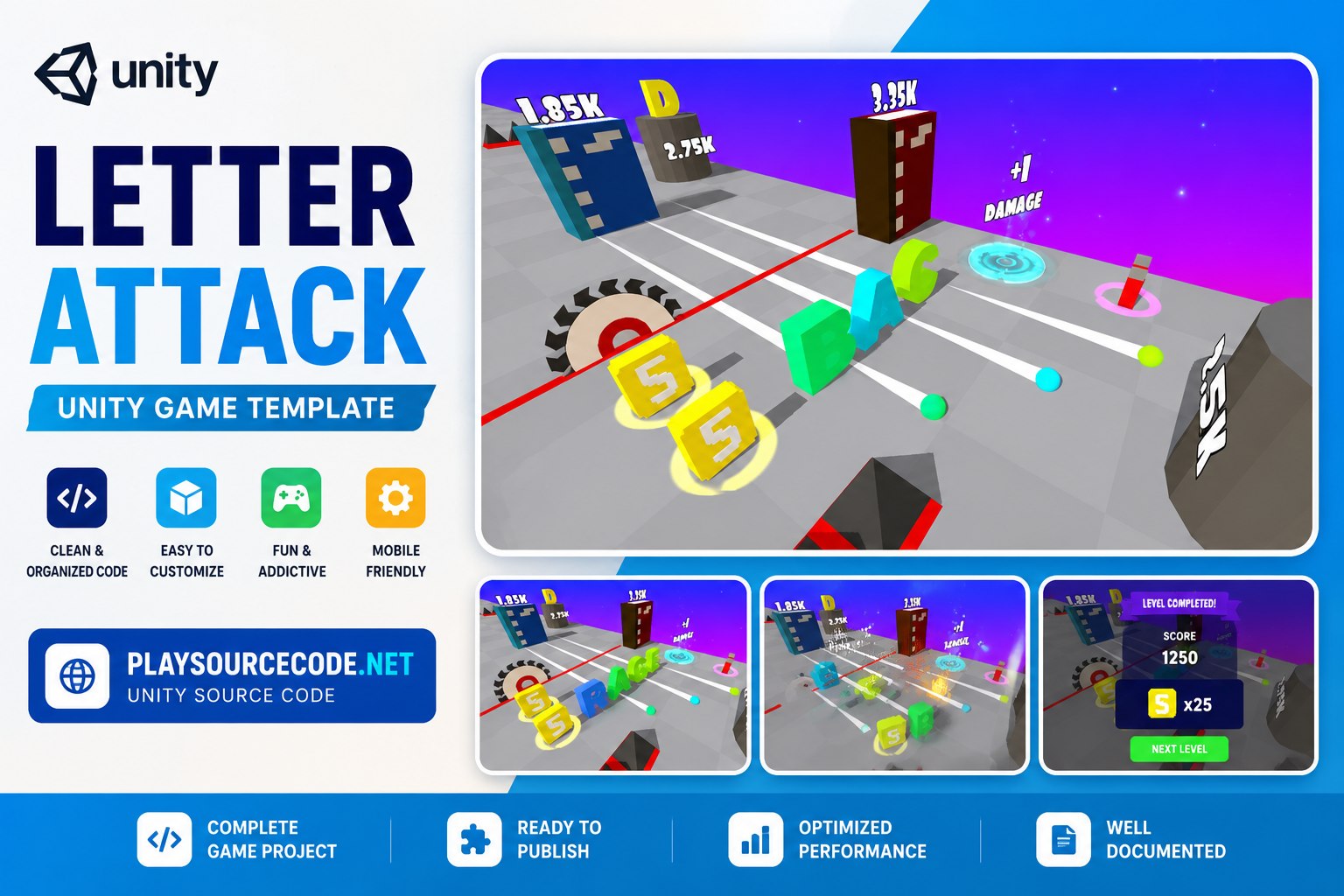Unity Game Template - Letter Attack
