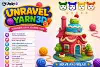 Unravel Yarn 3D – Unity Source Code 3D毛线解结益智游戏 Unity完整源码
