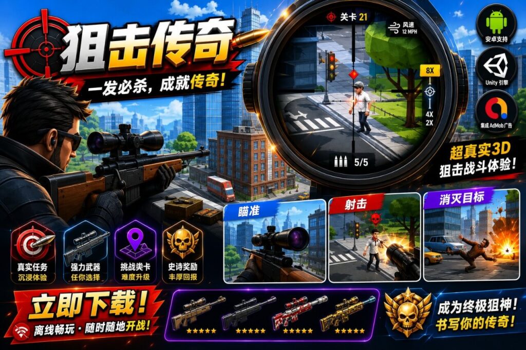 3D休闲射击闯关游戏 Unity完整源码｜Casual Shooter – Unity Source Code