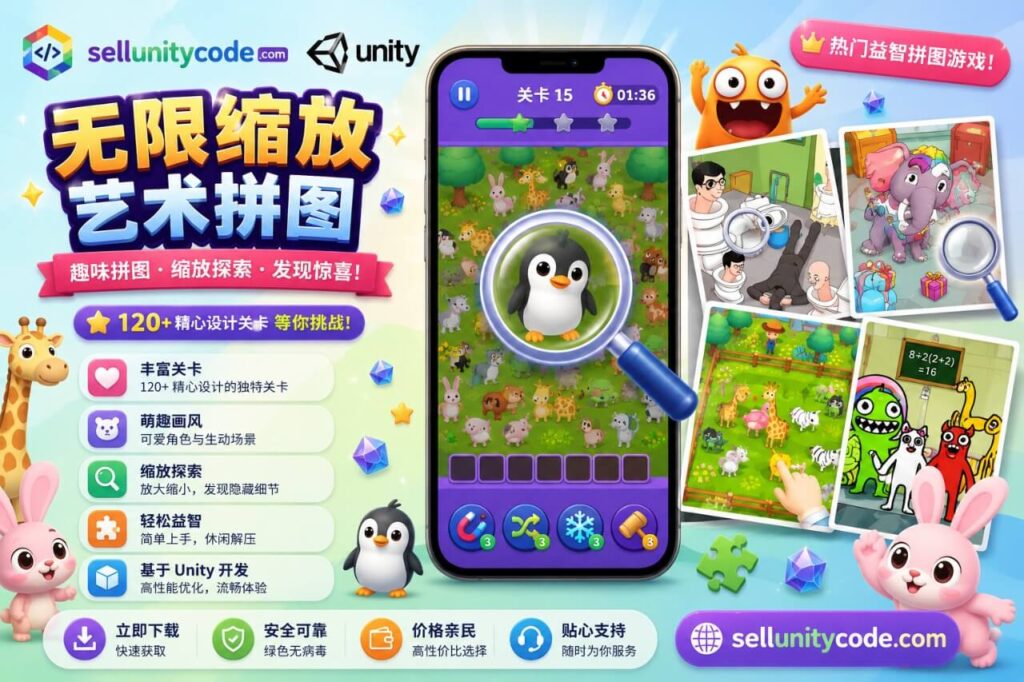 Infinite Zoom Art Puzzle Unity完整源码无限缩放艺术解谜手游项目