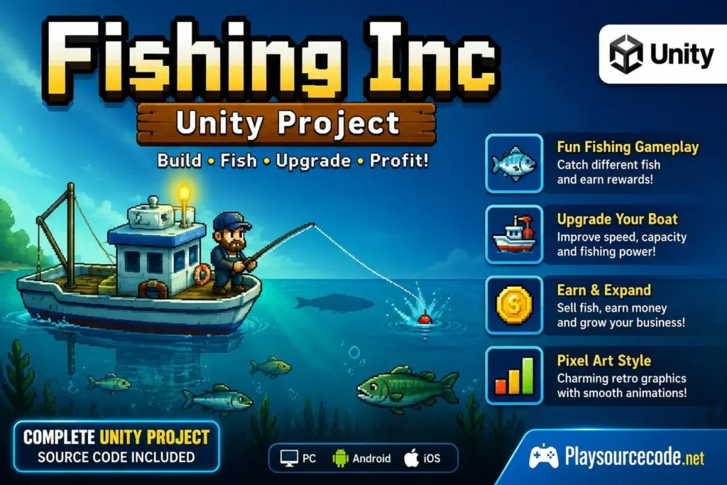 钓鱼大亨模拟经营游戏 Unity完整源码|Fishing Inc – Unity Source Code