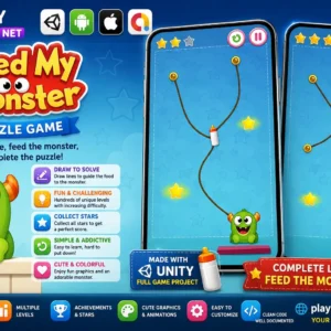 Feed My Monster – Unity Source Code. 喂养小怪兽物理解谜游戏 Unity完整源码