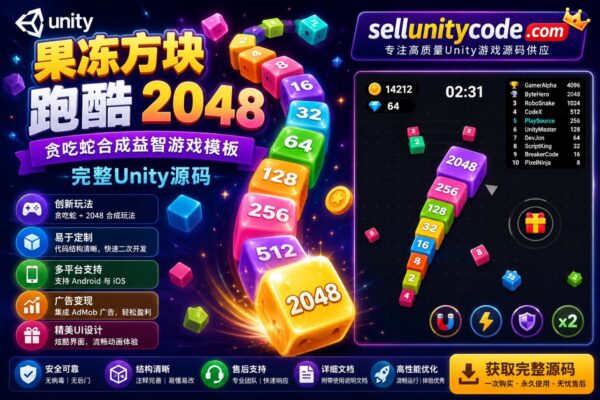 Jelly Cube Run 2048 – Unity Source Code 果冻方块2048跑酷 Unity完整源码