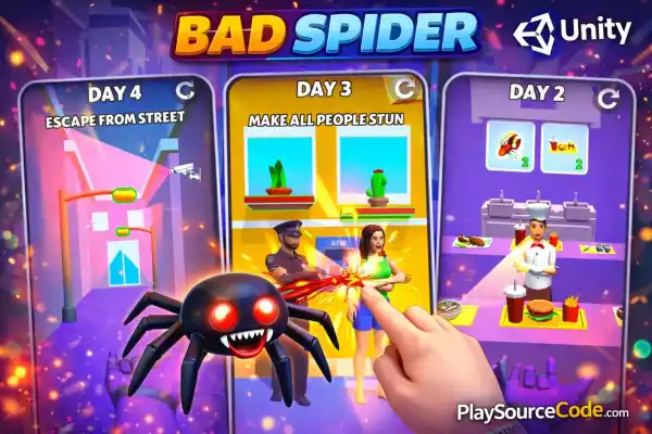 Bad Spider Unity完整源码蜘蛛闯关休闲冒险手游项目 - Image 2