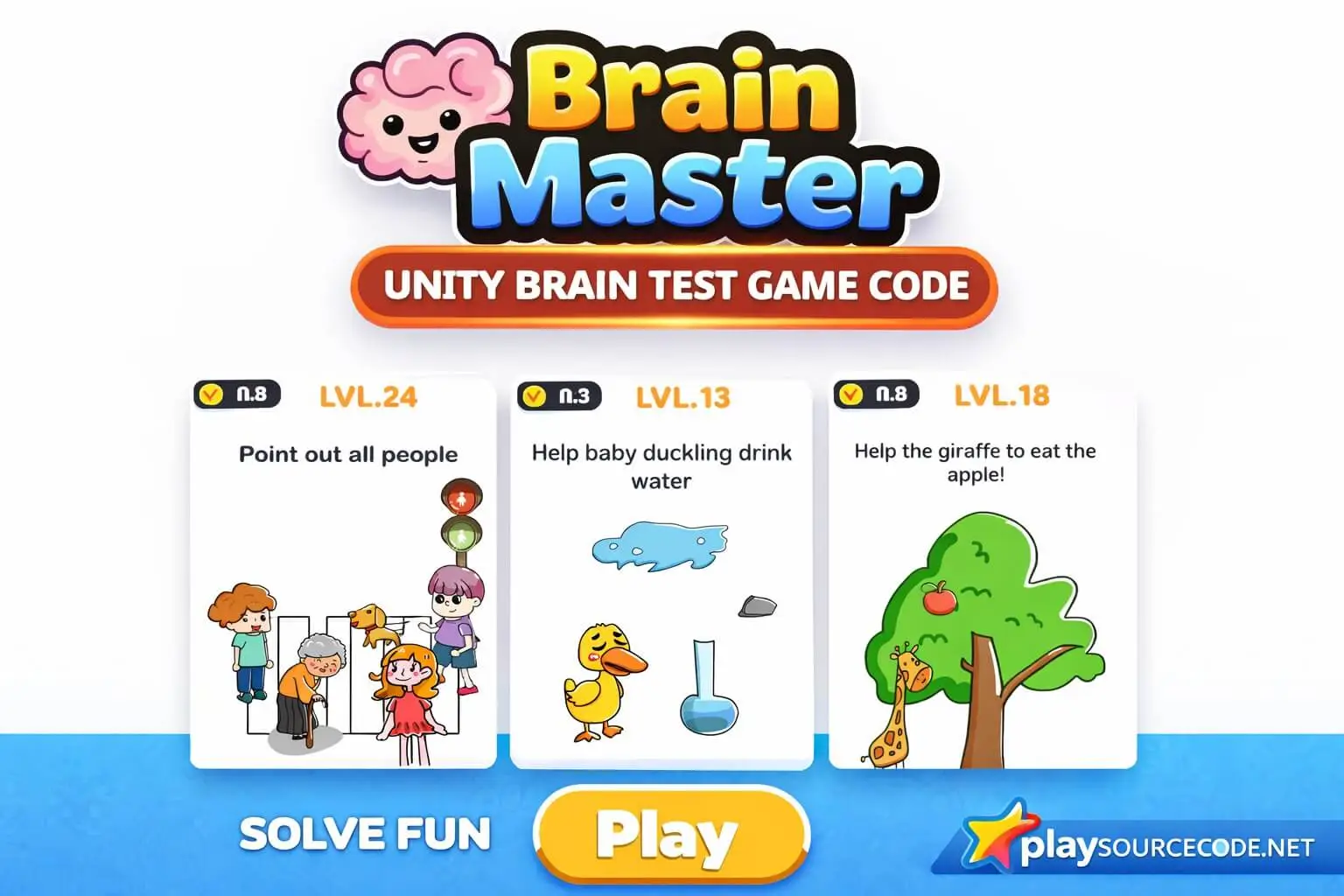 Brain Master Unity完整源码脑洞解谜益智闯关手游项目 - Image 5