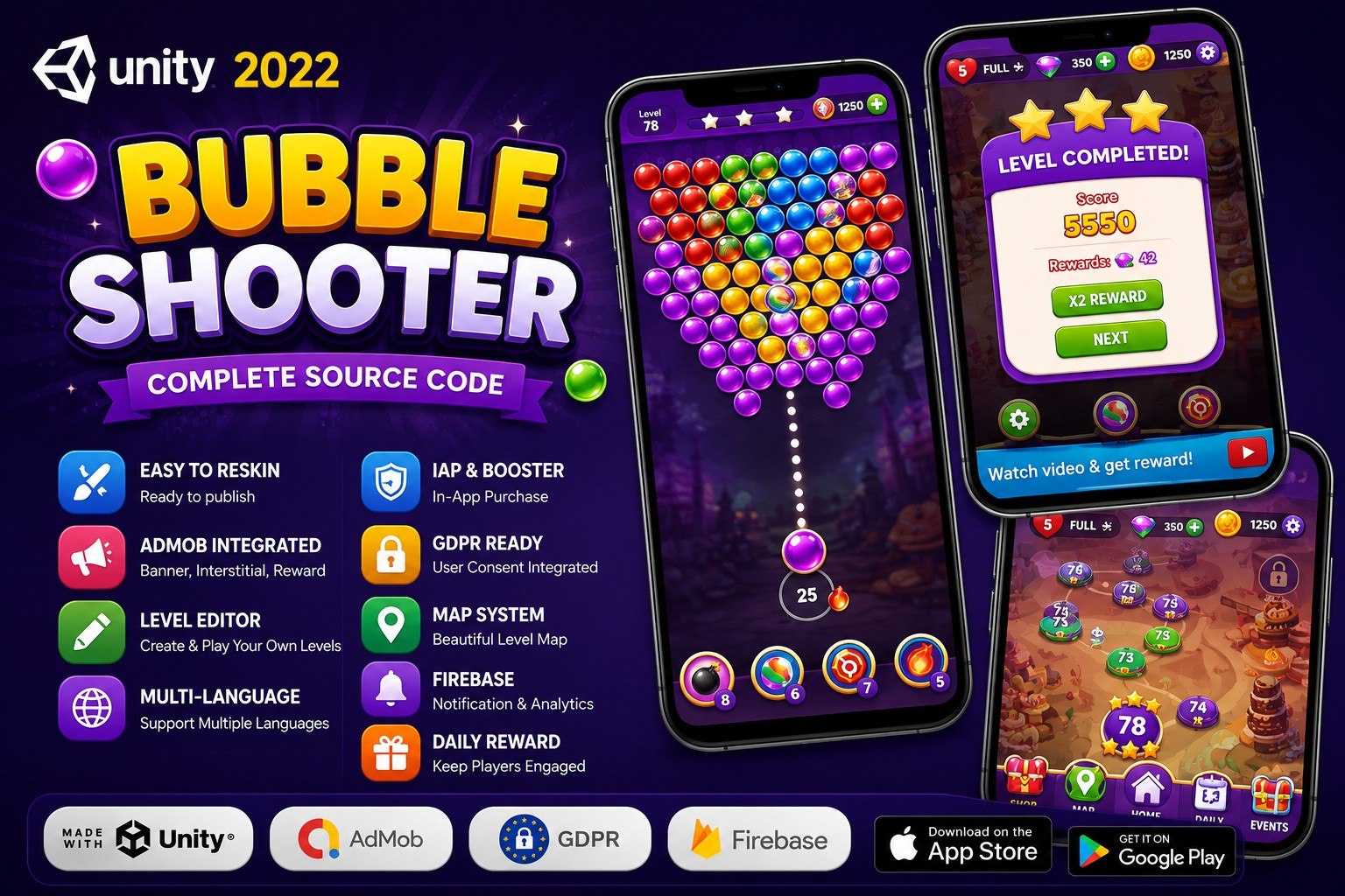 泡泡龙 (Bubble Shooter) — 完整的 Unity 源代码 - Image 16