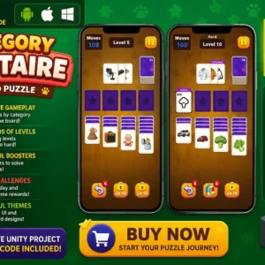 分类纸牌接龙益智游戏 Unity完整源码｜Category Solitaire Card Puzzle – Unity Source Code