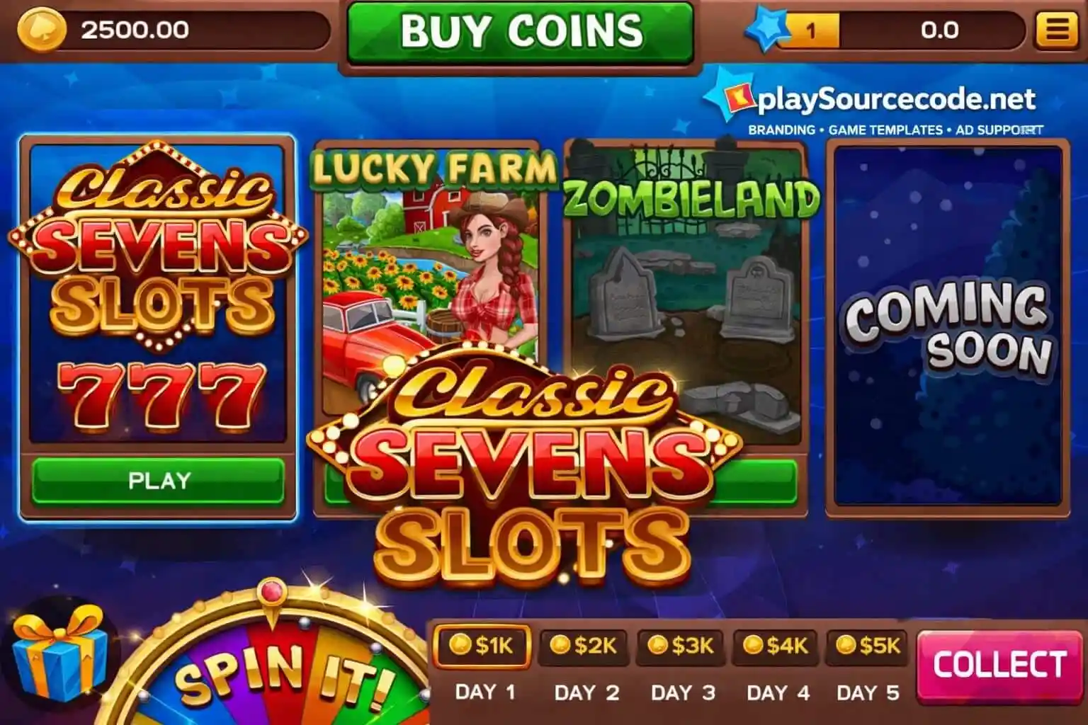 Classic Seven Slots Unity完整源码老虎机娱乐城模拟手游项目 - Image 2