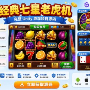 Classic Seven Slots Unity完整源码老虎机娱乐城模拟手游项目