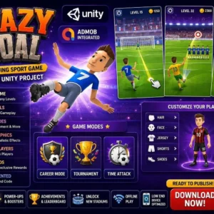 疯狂进球3D足球游戏 Unity完整源码|Crazy Goal – Unity Source Code