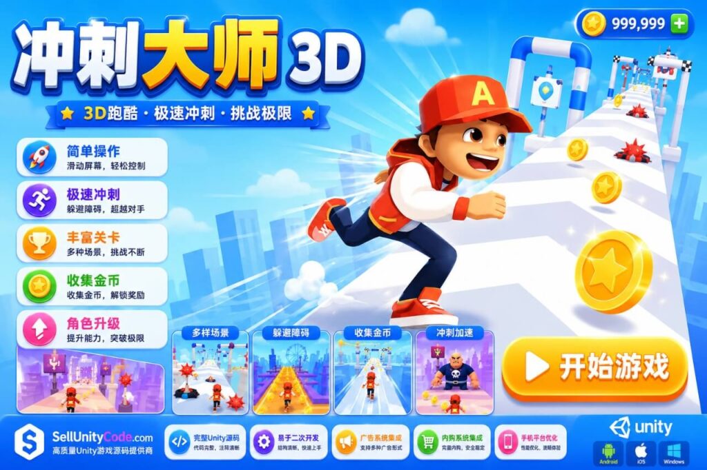 Dash Master 3D Unity完整源码跑酷竞速闯关手游项目
