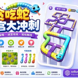 Gobble Dash Unity完整源码贪吃蛇迷宫闯关休闲手游项目支持安卓iOS