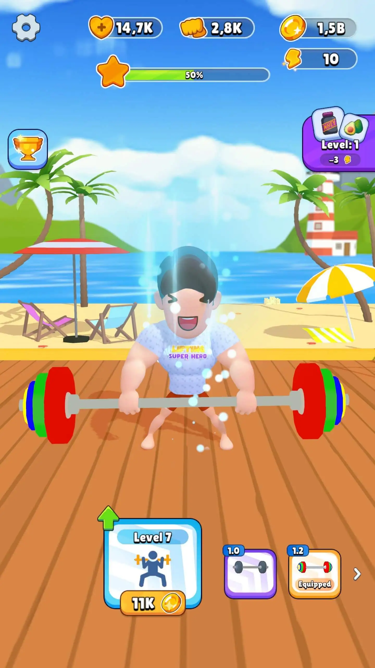 Gym Lifting Hero 健身举重英雄Unity完整源码三消健身益智手游项目支持安卓iOS - Image 5