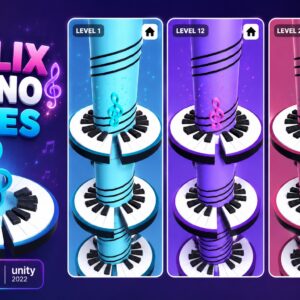 Helix Piano Tiles – Unity Source Code 钢琴螺旋节奏游戏 Unity完整源码|