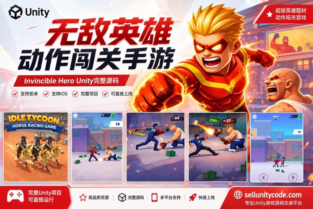Invincible Hero Unity完整源码超级英雄动作闯关手游项目支持安卓iOS