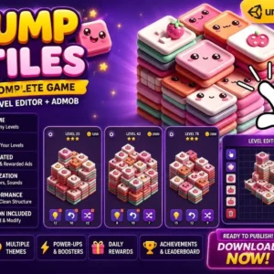 跳跃方块匹配消除益智游戏 Unity完整源码|Jump Tiles – Unity Source Code