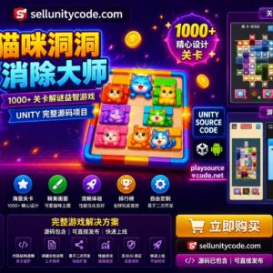Kitty Hole Jam Unity完整源码猫咪滑块解谜益智手游项目