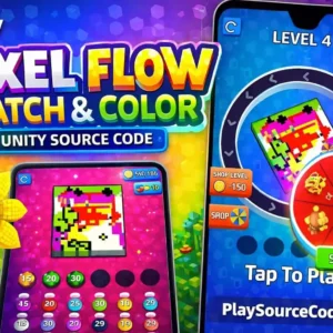 Pixel Flow Match Unity完整源码颜色流动益智消除手游项目支持安卓iOS