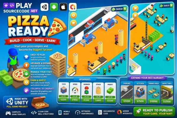 Pizza Ready 3D – Unity Source Code 披萨餐厅经营模拟游戏 Unity完整源码
