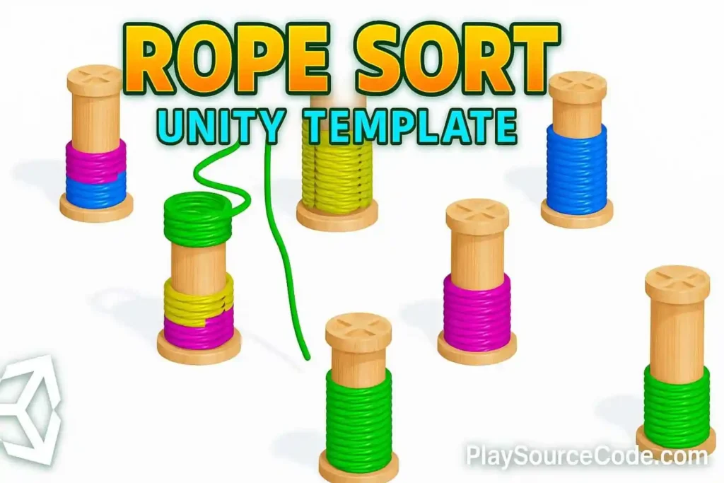 Rope Color Sort Unity完整源码彩色绳索分类益智解谜手游项目