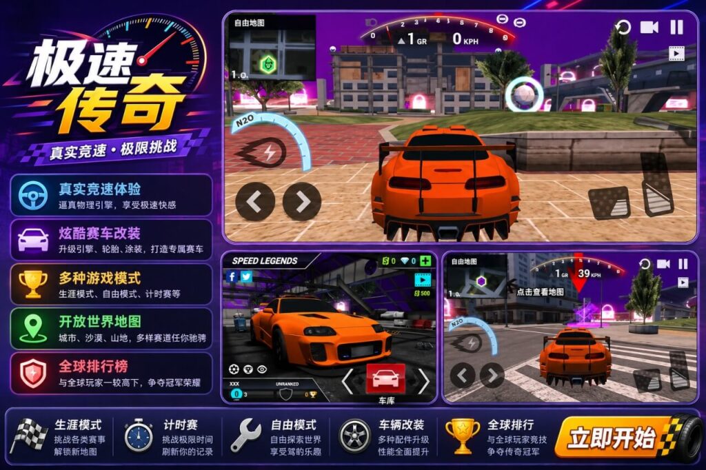 Speed Legends Unity完整源码开放世界赛车竞速手游项目