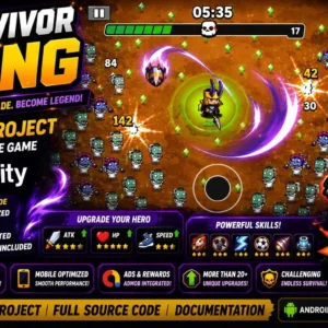 幸存者割草生存Roguelike游戏 Unity完整源码|Survivor IO: Survival King – Unity Source Code