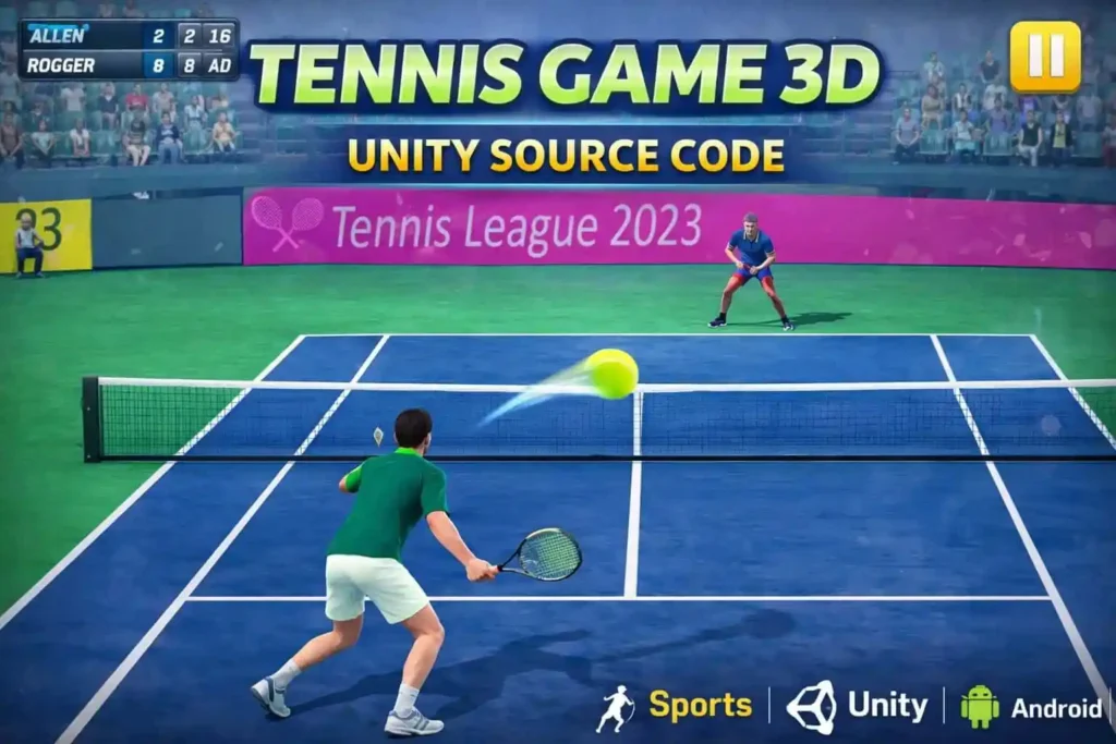 Tennis Game 3D Unity完整源码真实网球体育竞技手游项目支持安卓