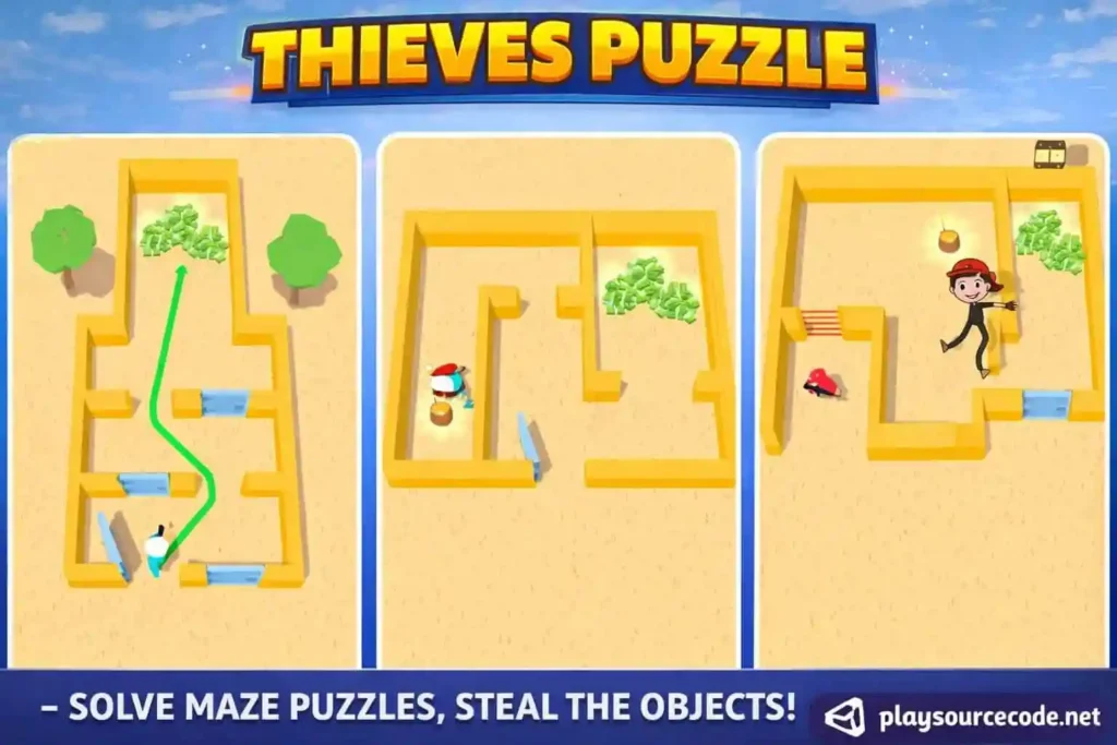 Thieves Puzzle Template Editor Unity完整源码潜行解谜闯关手游项目