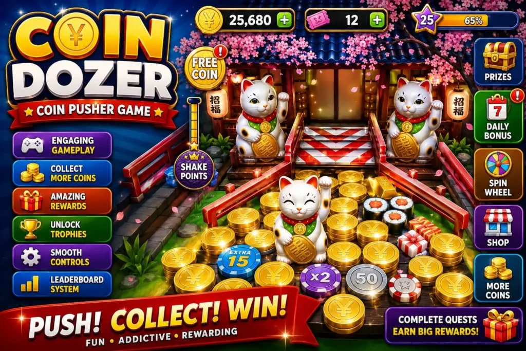 推币机街机模拟游戏 Unity完整源码|Coin Pusher Dozer – Unity Source Code