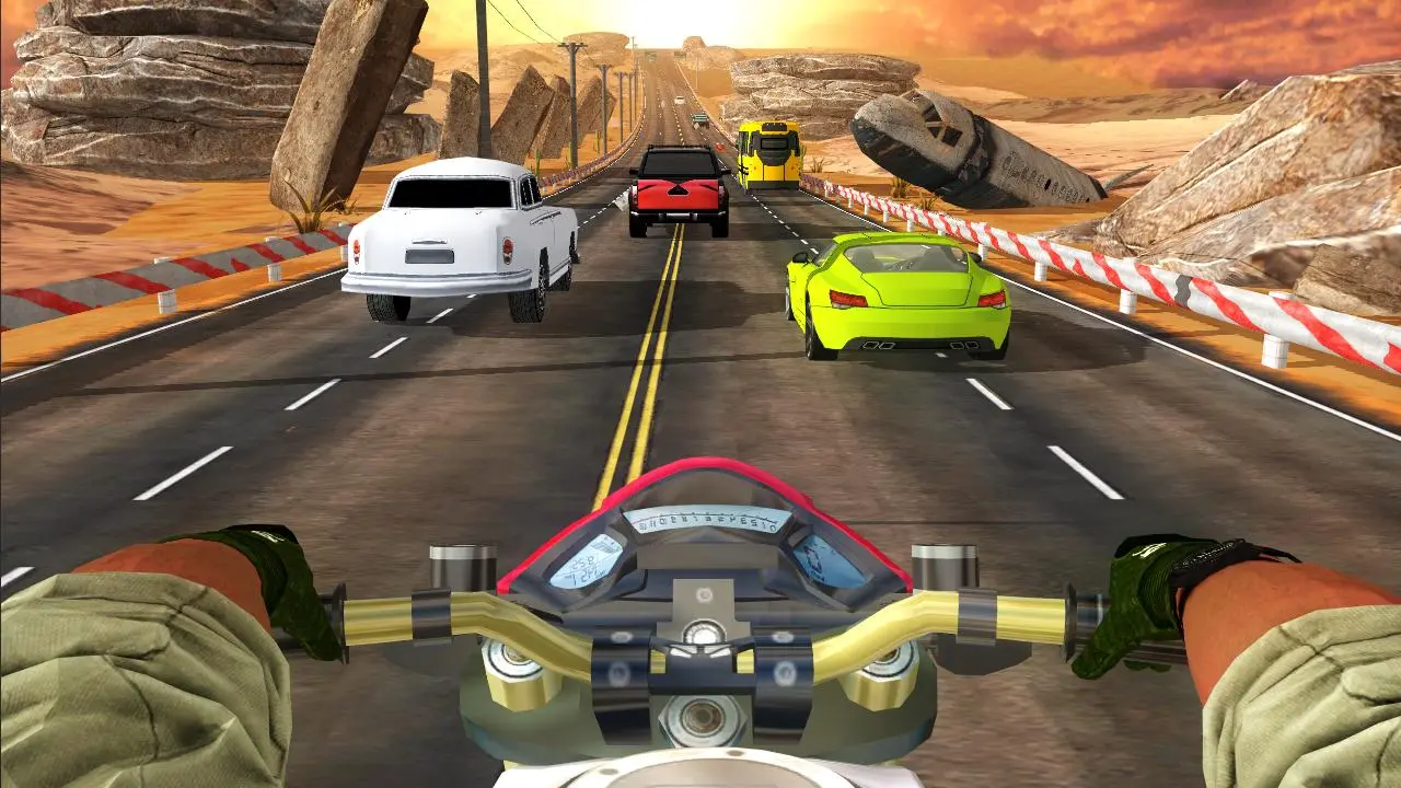 高速摩托赛车竞速游戏 Unity完整源码|Highway Rider – Unity Source Code - Image 3