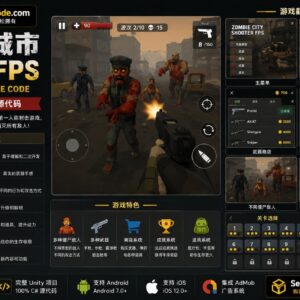 僵尸城市射击FPS Unity完整源码3D动作射击手游项目支持安卓iOS