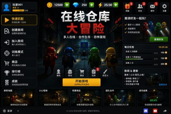 多人联机恐怖合作游戏Unity完整源码