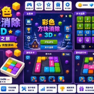 彩色方块滑动益智游戏Unity完整源码