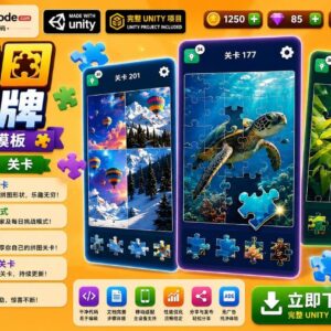 拼图纸牌Unity完整源码550关休闲益智手游项目支持安卓iOS