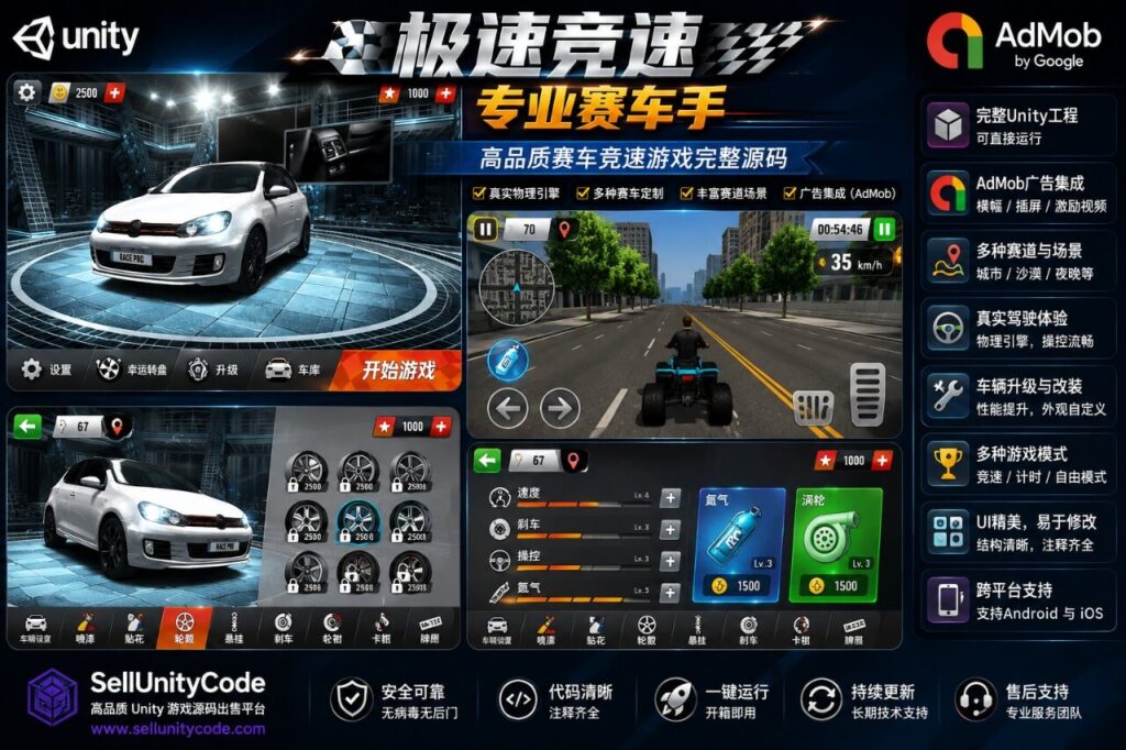 极速漂移拉力赛车游戏Unity完整源码