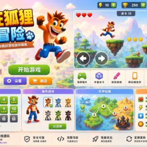 疯狂狐狸冒险平台跳跃游戏Unity完整源码