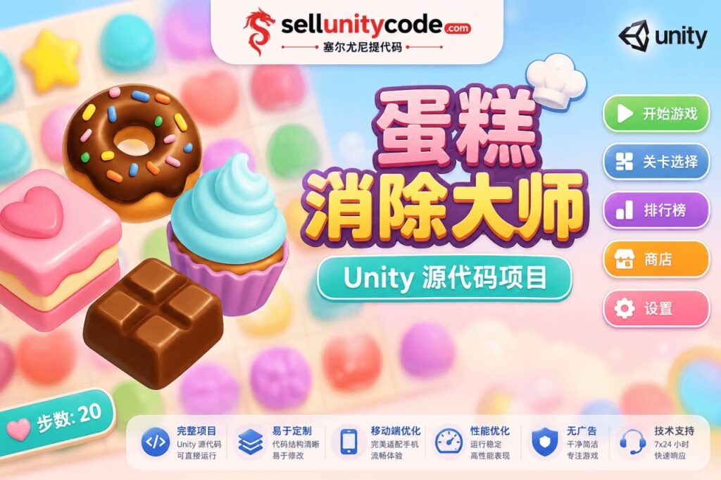 蛋糕分类三消益智游戏Unity完整源码