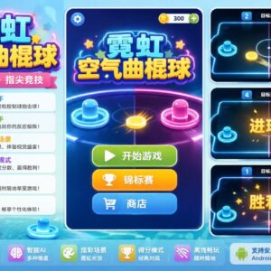 霓虹空气曲棍球Unity完整源码休闲竞技手游项目支持安卓iOS