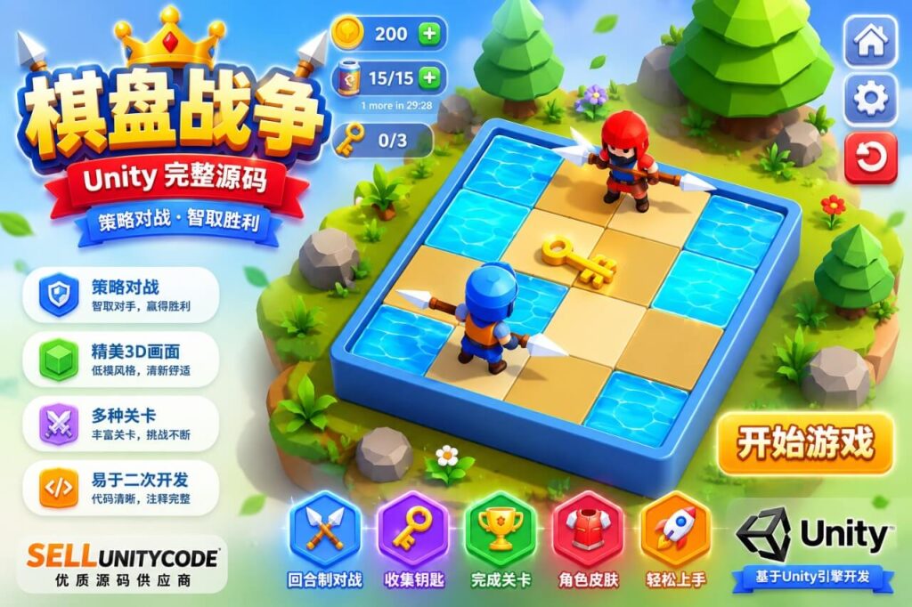 魔幻战棋争霸Unity完整源码策略战棋手游项目支持安卓iOS