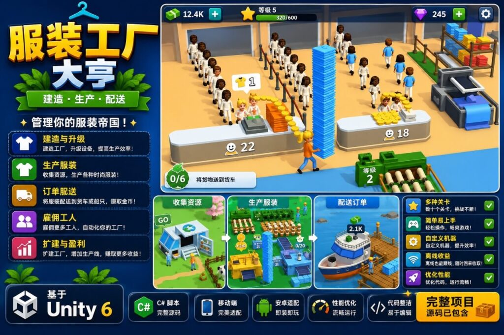 服装时尚工厂 Unity 源代码